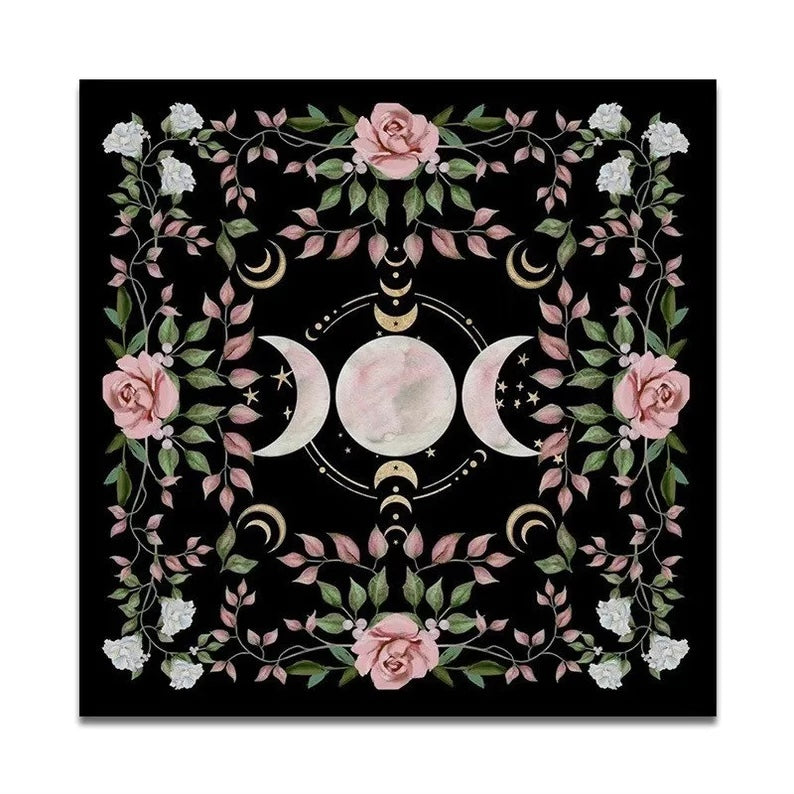 Triple Moon Flower Altar Cloth