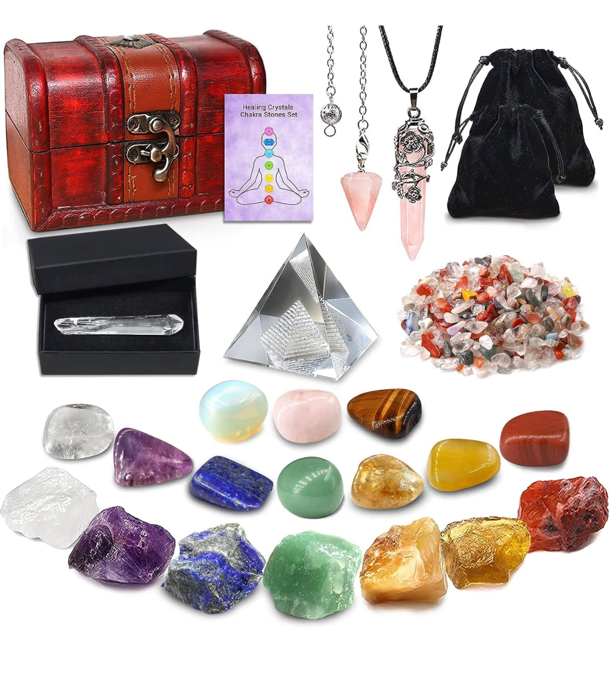 23 Piece Natural Crystals and Healing Stones Set