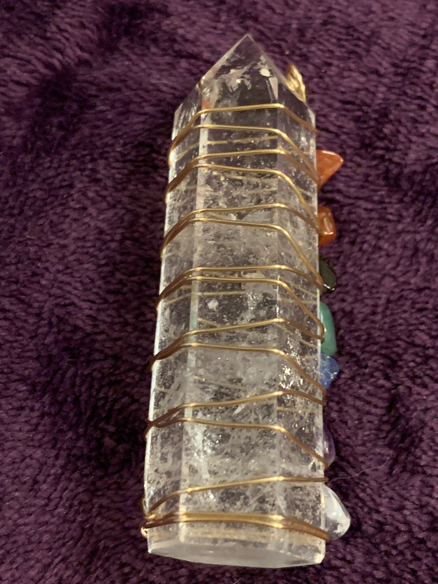 7 Chakra Crystal Tower Natural Clear quartz tower