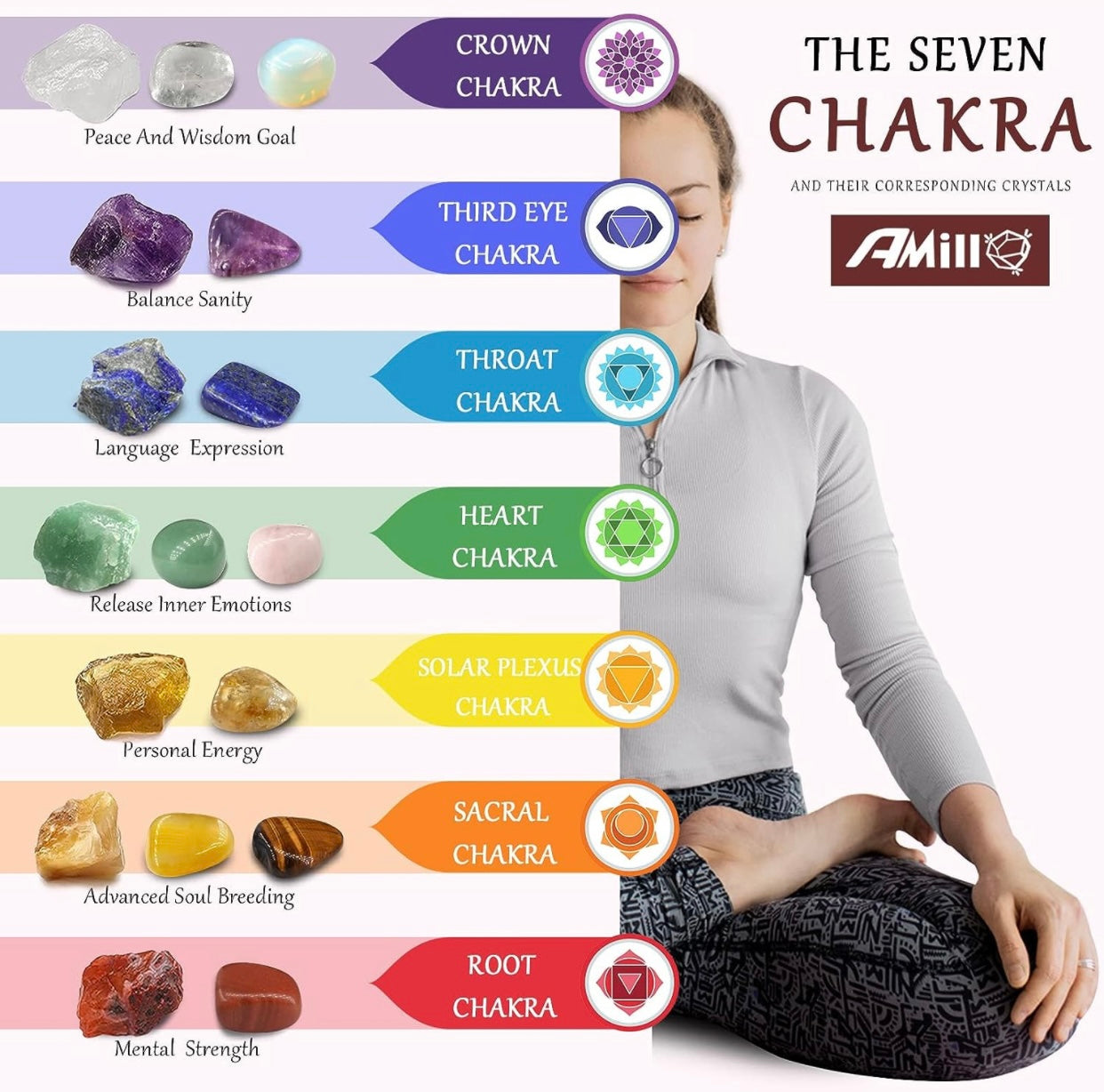 23 Piece Natural Crystals and Healing Stones Set