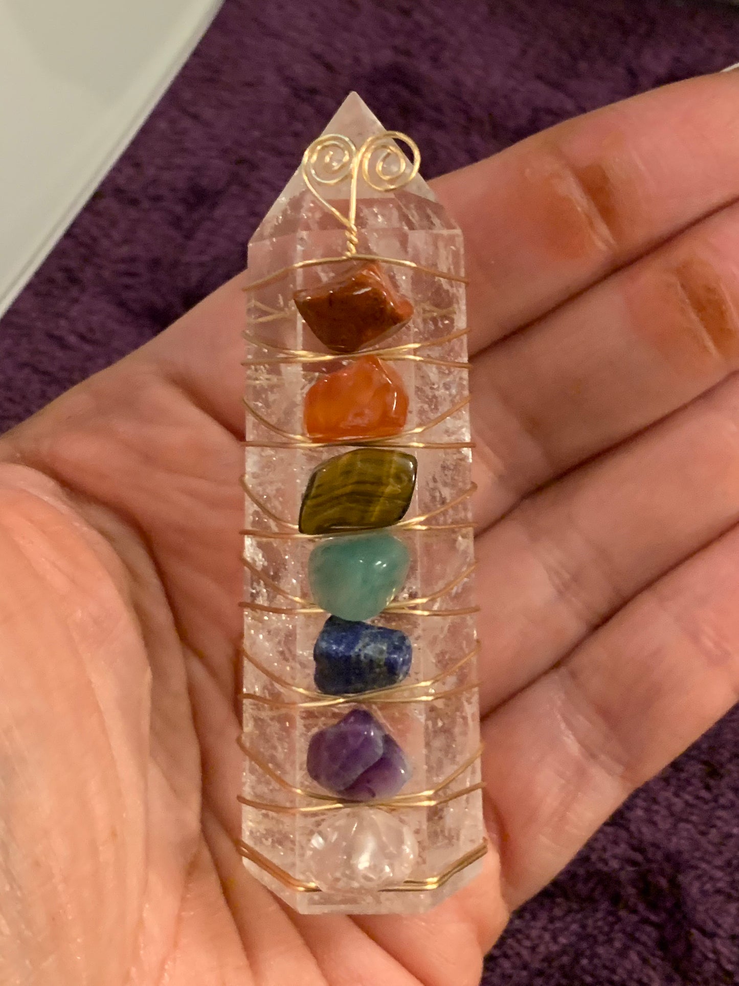 7 Chakra Crystal Tower Natural Clear quartz tower