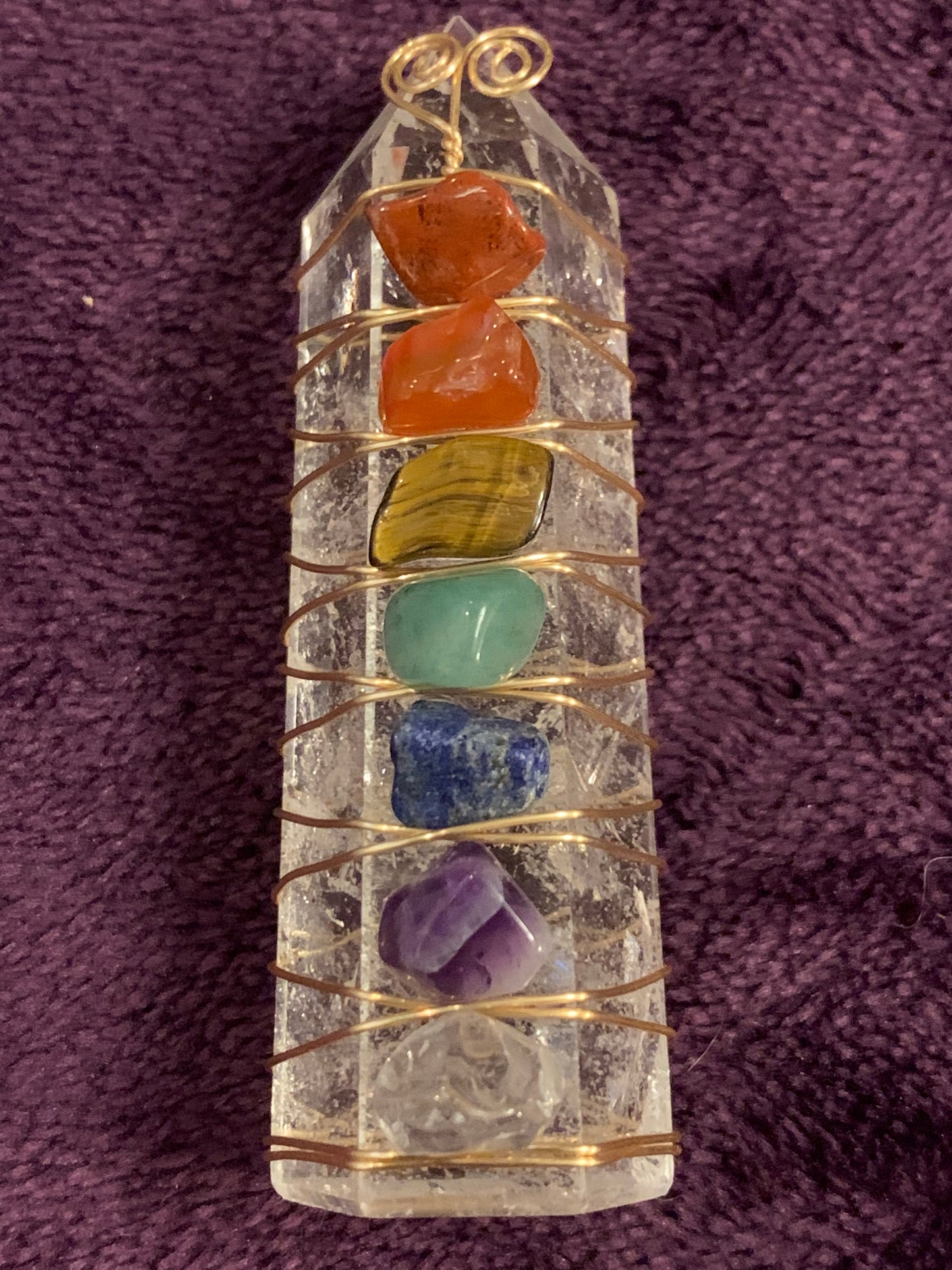 7 Chakra Crystal Tower Natural Clear quartz tower