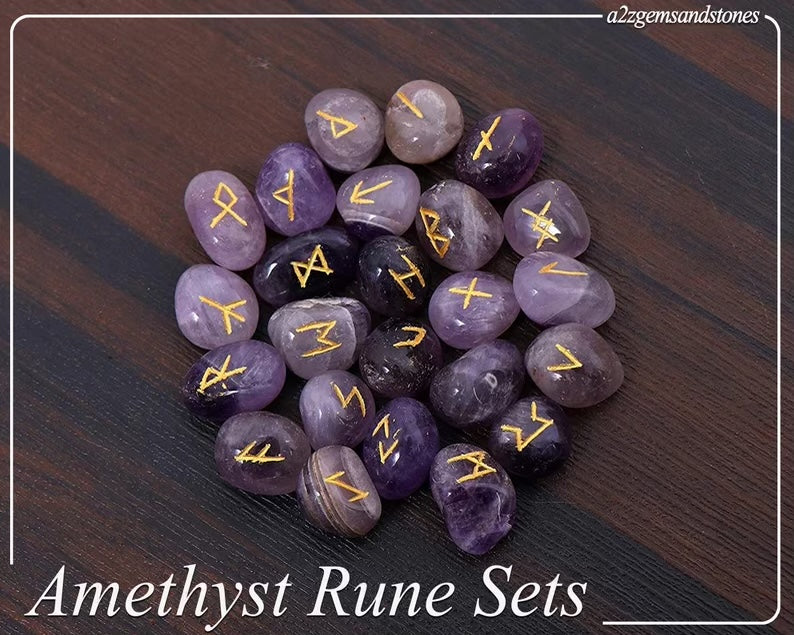 Amethyst Crystal Rune Set