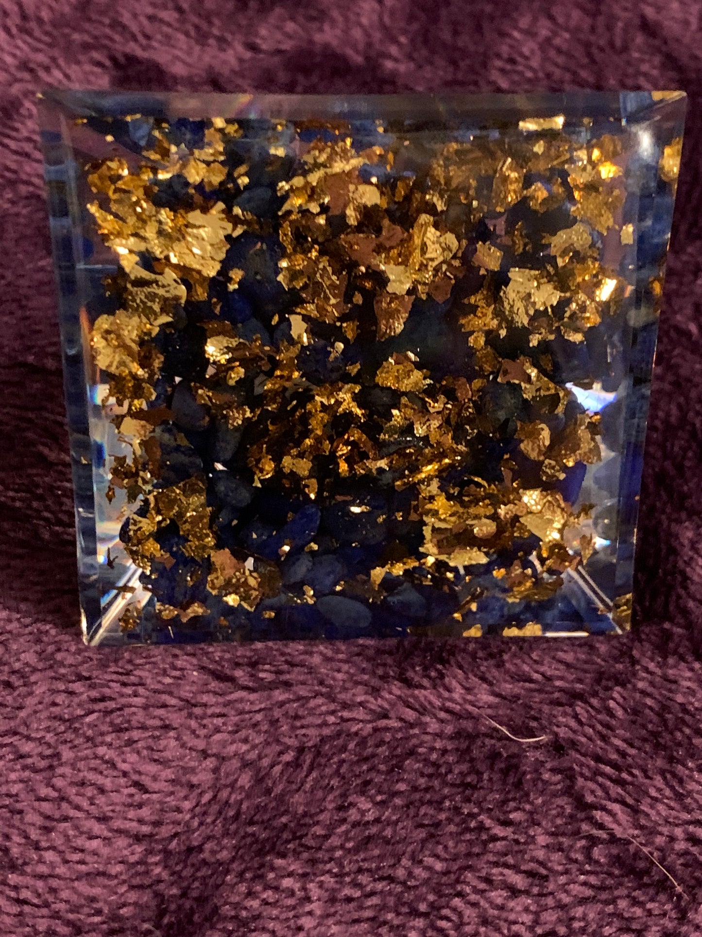 6 Crystal Lapis Orgone Pyramid