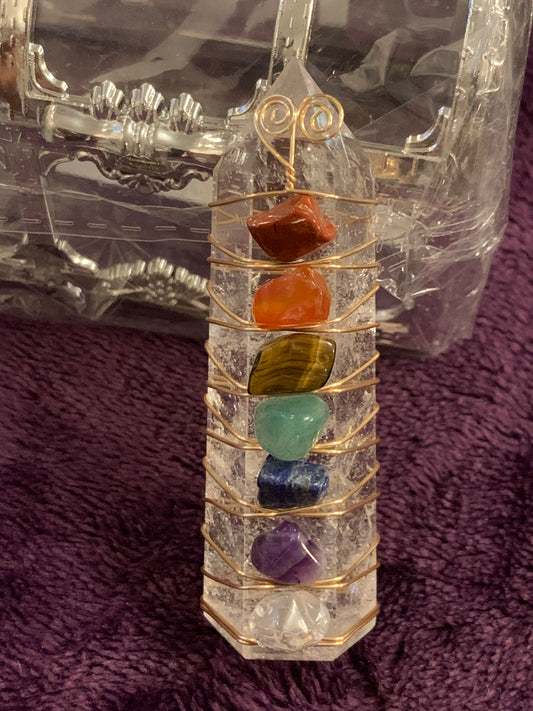 7 Chakra Crystal Tower Natural Clear quartz tower