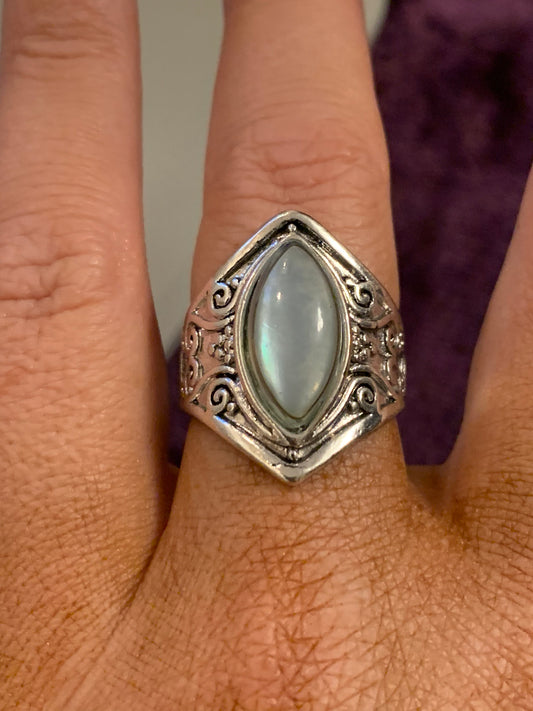 Sterling Silver Boho.Moonstone Ring Size 8