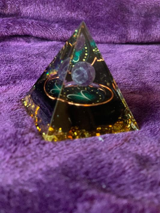 Amethyst Sphere Orgone Zodiac Pyramid