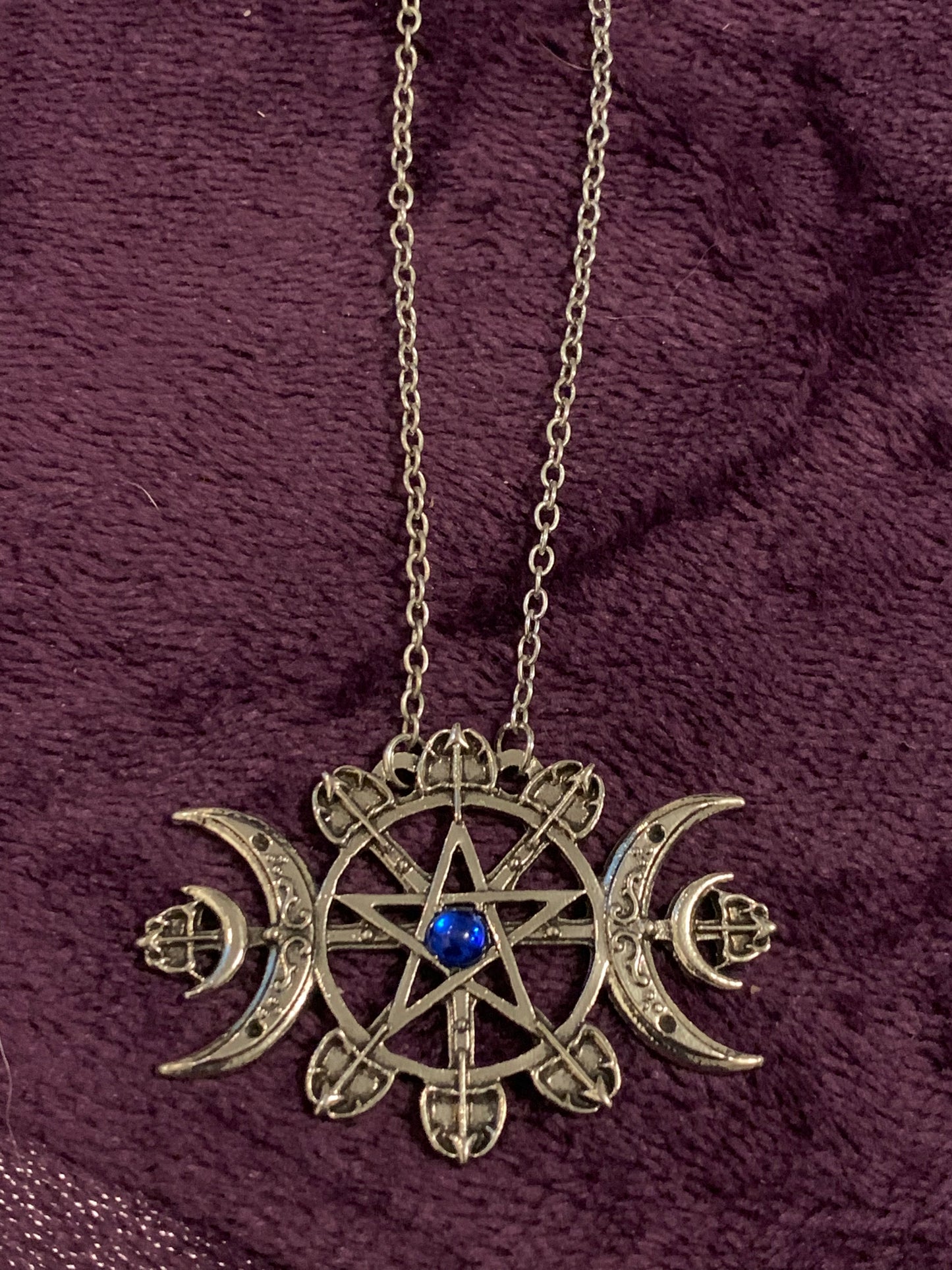 Triple Moon Pentagram Necklace