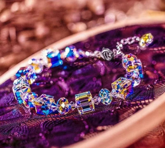 Transparent Square Rhombus Beaded Bracelet