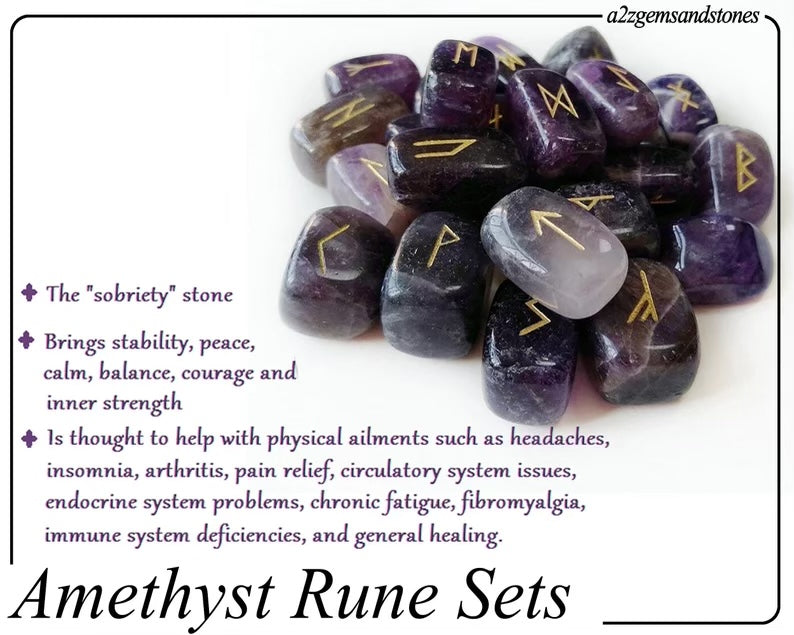 Amethyst Crystal Rune Set