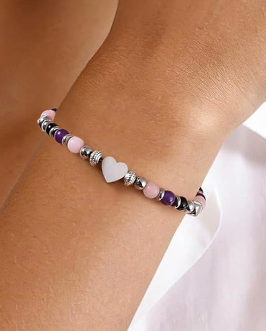 Anti Anxiety Women’s Beaded Heart Bracelet