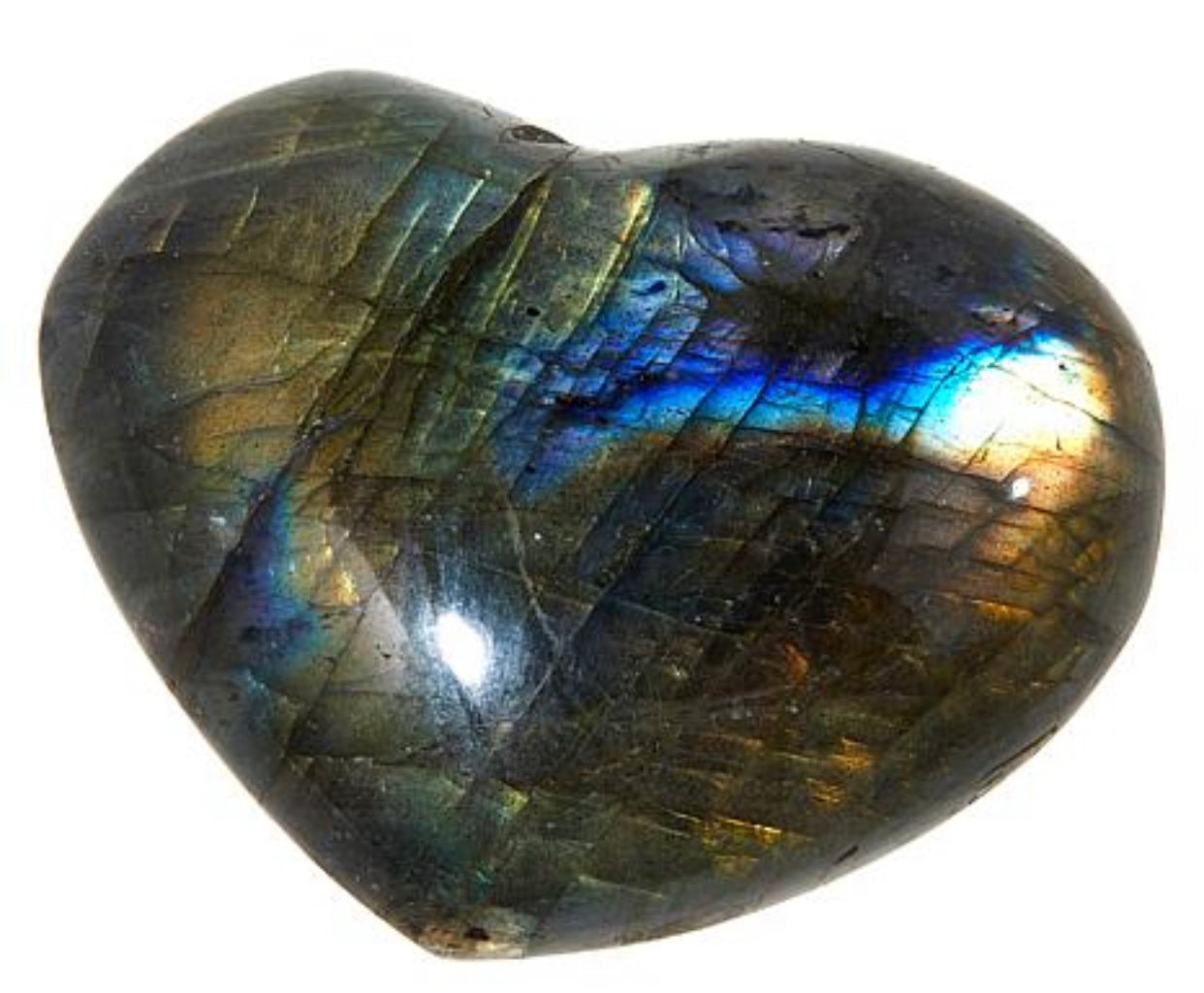 Hand Carved Labradorite Gemstone Heart