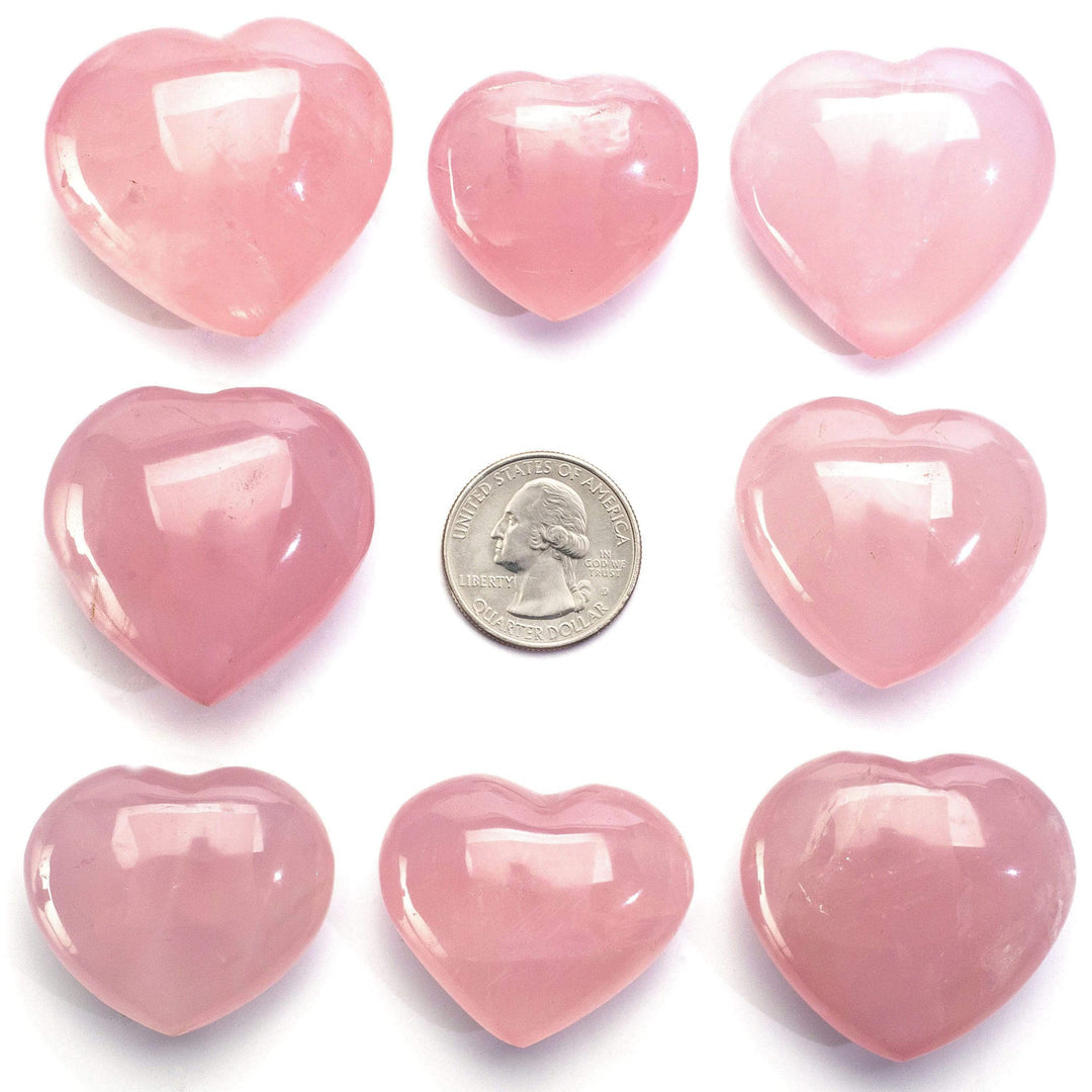 Hand Carved Gemstone Rose Quartz Heart