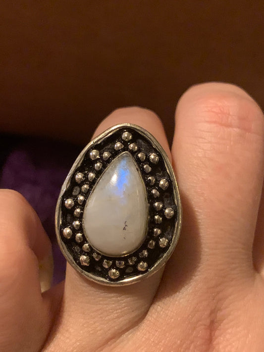 Rainbow Moonstone Ring